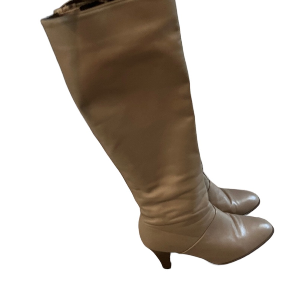 COPY - Vintage 1970s Knee High Boots // Khaki Leather Fashion Boots by Cobbies …